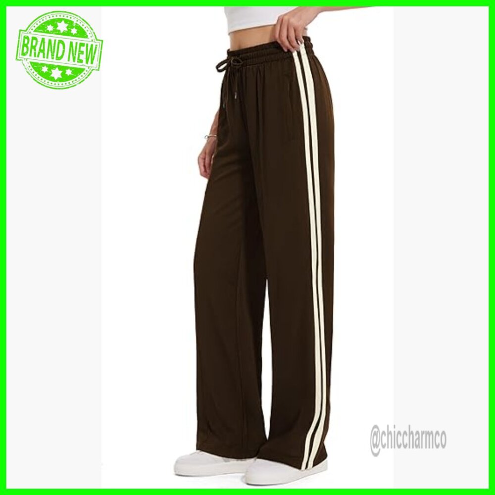 Women's Track Pants Straight Leg Joggers 34" Inseam Polyester Athletic